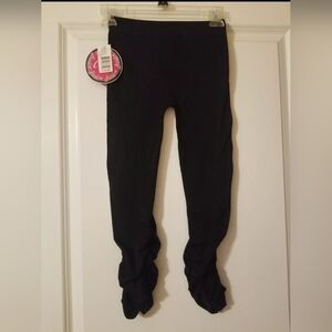Black Ruched Capri Leggings, XS, NWT